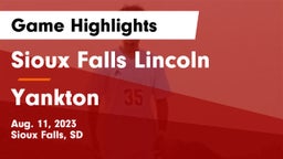 Sioux Falls Lincoln  vs Yankton  Game Highlights - Aug. 11, 2023