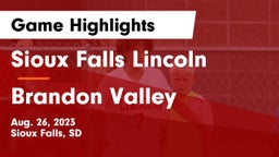Sioux Falls Lincoln  vs Brandon Valley  Game Highlights - Aug. 26, 2023