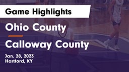 Ohio County  vs Calloway County  Game Highlights - Jan. 28, 2023