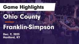 Ohio County  vs Franklin-Simpson  Game Highlights - Dec. 9, 2023