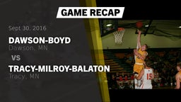 Recap: Dawson-Boyd  vs. Tracy-Milroy-Balaton  2016