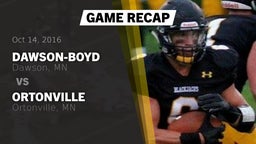 Recap: Dawson-Boyd  vs. Ortonville  2016