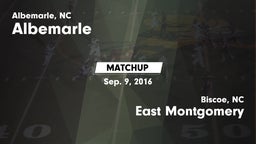 Matchup: Albemarle vs. East Montgomery  2016