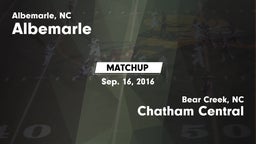 Matchup: Albemarle vs. Chatham Central  2016