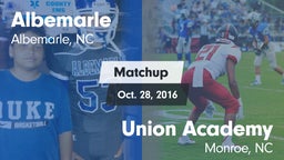 Matchup: Albemarle vs. Union Academy  2016