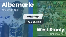 Matchup: Albemarle vs. West Stanly  2019