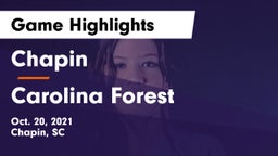 Chapin  vs Carolina Forest  Game Highlights - Oct. 20, 2021