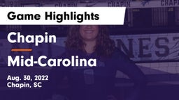 Chapin  vs Mid-Carolina  Game Highlights - Aug. 30, 2022
