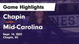 Chapin  vs Mid-Carolina  Game Highlights - Sept. 14, 2022