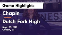 Chapin  vs Dutch Fork High Game Highlights - Sept. 20, 2022