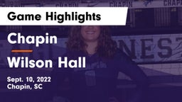 Chapin  vs Wilson Hall  Game Highlights - Sept. 10, 2022