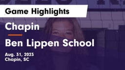 Chapin  vs Ben Lippen School Game Highlights - Aug. 31, 2023