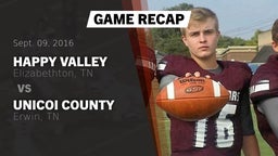 Recap: Happy Valley  vs. Unicoi County  2016