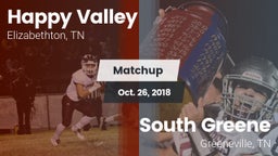 Matchup: Happy Valley vs. South Greene  2018