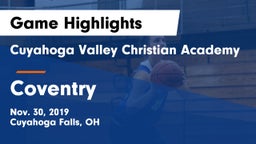 Cuyahoga Valley Christian Academy  vs Coventry  Game Highlights - Nov. 30, 2019