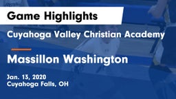 Cuyahoga Valley Christian Academy  vs Massillon Washington  Game Highlights - Jan. 13, 2020