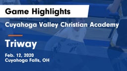 Cuyahoga Valley Christian Academy  vs Triway  Game Highlights - Feb. 12, 2020