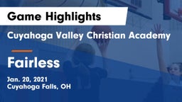Cuyahoga Valley Christian Academy  vs Fairless  Game Highlights - Jan. 20, 2021