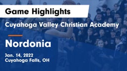 Cuyahoga Valley Christian Academy  vs Nordonia  Game Highlights - Jan. 14, 2022