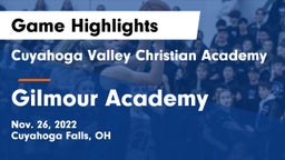 Cuyahoga Valley Christian Academy  vs Gilmour Academy  Game Highlights - Nov. 26, 2022