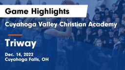 Cuyahoga Valley Christian Academy  vs Triway  Game Highlights - Dec. 14, 2022