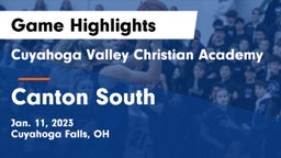 Cuyahoga Valley Christian Academy  vs Canton South  Game Highlights - Jan. 11, 2023