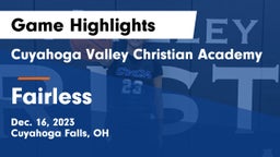 Cuyahoga Valley Christian Academy  vs Fairless  Game Highlights - Dec. 16, 2023
