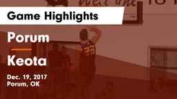 Porum  vs Keota  Game Highlights - Dec. 19, 2017