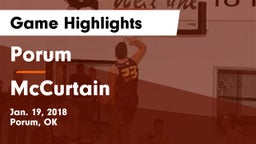 Porum  vs McCurtain Game Highlights - Jan. 19, 2018