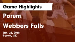 Porum  vs Webbers Falls  Game Highlights - Jan. 23, 2018