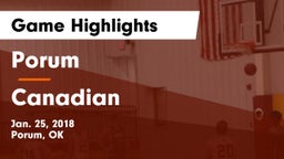 Porum  vs Canadian  Game Highlights - Jan. 25, 2018