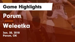 Porum  vs Weleetka  Game Highlights - Jan. 30, 2018