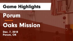 Porum  vs Oaks Mission Game Highlights - Dec. 7, 2018