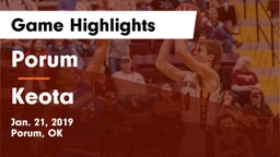 Porum  vs Keota  Game Highlights - Jan. 21, 2019