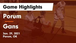 Porum  vs Gans  Game Highlights - Jan. 29, 2021