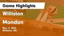 Williston  vs Mandan  Game Highlights - Nov. 2, 2023