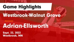 Westbrook-Walnut Grove  vs Adrian-Ellsworth Game Highlights - Sept. 22, 2022