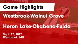 Westbrook-Walnut Grove  vs Heron Lake-Okabena-Fulda Game Highlights - Sept. 27, 2022