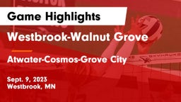 Westbrook-Walnut Grove  vs Atwater-Cosmos-Grove City  Game Highlights - Sept. 9, 2023