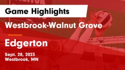 Westbrook-Walnut Grove  vs Edgerton Game Highlights - Sept. 28, 2023