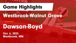Westbrook-Walnut Grove  vs Dawson-Boyd  Game Highlights - Oct. 6, 2023