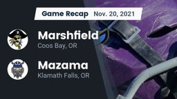 Recap: Marshfield  vs. Mazama  2021