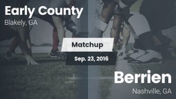 Matchup: Early County vs. Berrien  2016