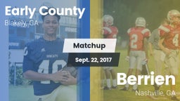 Matchup: Early County vs. Berrien  2017