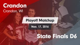 Matchup: Crandon vs. State Finals D6 2016