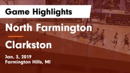 North Farmington  vs Clarkston  Game Highlights - Jan. 3, 2019