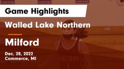 Walled Lake Northern  vs Milford  Game Highlights - Dec. 28, 2022