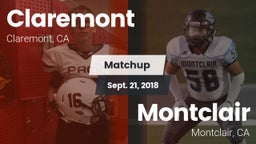 Matchup: Claremont vs. Montclair  2018
