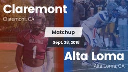 Matchup: Claremont vs. Alta Loma  2018