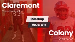 Matchup: Claremont vs. Colony  2018